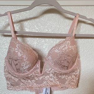 Forever 21 Bra Corset Push-up Pink Shimmery